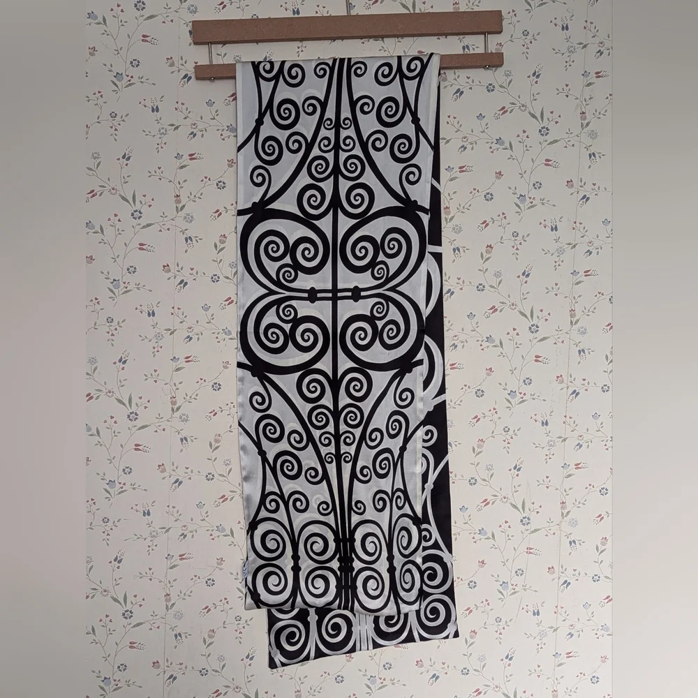 MMA Silk Scarf Double Sided Ethnic Tribal Island Art to Wear Rectangular Musuem